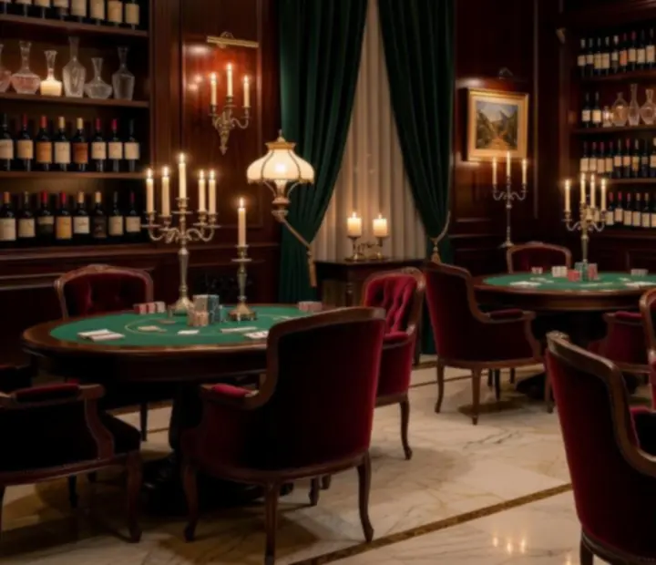 Luxusní interiér restaurace připravený na firemní pokerový večer
